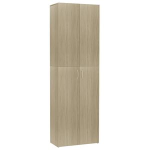 vidaXL biroja skapis, balts, ozola krāsa 60x32x190cm inženierijas koks