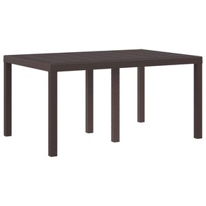 vidaXL Dārza galds Brūna 150 x 100 x 73 cm poliratāns