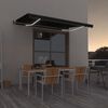 vidaXL izvelkama markīze ar LED un vēja sensoru, pelēka, 400x350 cm