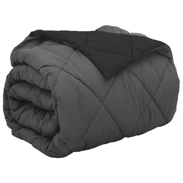 vidaXL Pilnas gada sega Melns un Anthracite 220 x 200 cm Mikro&scaron;ķiedra