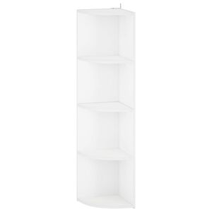 vidaXL Stūra plaukts 4 līmeņi 31,5 x 31 x 130 cm Inženieru koks Balts