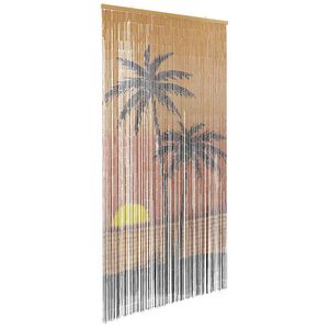 vidaXL kukaiņu durvju aizkars palmu koka apdruka 100x200 cm bambusa