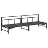 vidaXL 3-personu saules gulta Melns 200 x 62 x 59 cm Tekstilēna