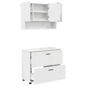 vidaXL Vannas istabas mēbeļu komplekts ar atvilktni 2 pcs Balts
