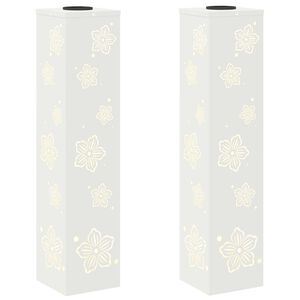 vidaXL Saules LED ceļa gaisma 2 gab. Silti balts 18 x 18 x 80 cm