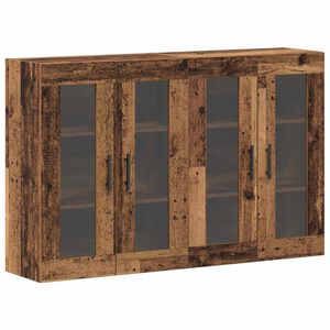 vidaXL Sienā uzstādītie skapji 2 pcs Vecs koks 69,5 x 34 x 90 cm