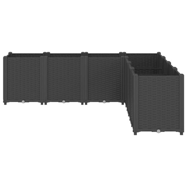 vidaXL dārza puķu kaste, melna, 160x160x53 cm, PP