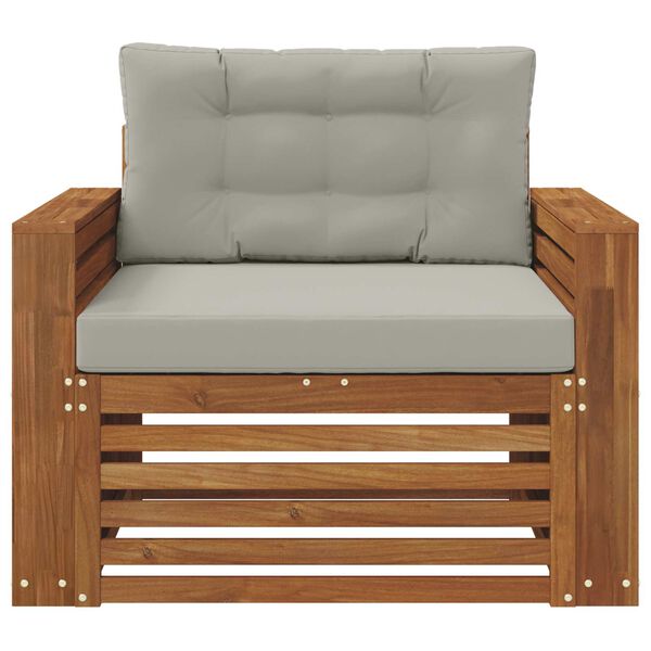 vidaXL Āra dīvānu komplekts Cieta akācijas koks un poliesters Dabiska