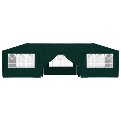 vidaXL dārza nojume ar sānu sienām, profesionāla, 4x9 m, zaļa, 90 g/m²