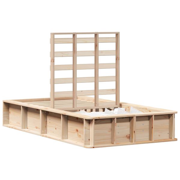 vidaXL Gultas rāmis Vaks brūns 75 x 190 cm Ciets priedes koks