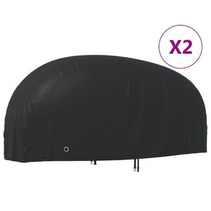 vidaXL motocikla pārsegi, 2 gab., melni, 220x95x110 cm, 210D, audums