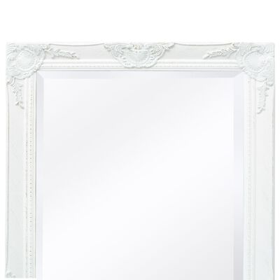 vidaXL baroka stila sienas spogulis, 120x60 cm, balts