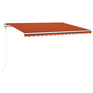 vidaXL izvelkama markīze, LED, vēja sensors, oranži brūna, 400x300 cm