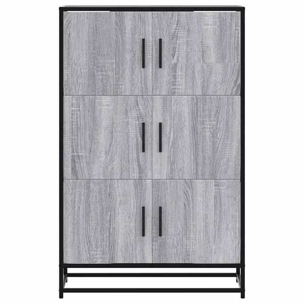 vidaXL Highboard Grey Sonoma 68x35x106,5 cm Engineered Wood and Metal