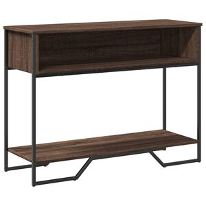 vidaXL konsoles galdiņ&scaron;, brūns, 100x35x74,5 cm, inženierijas koks