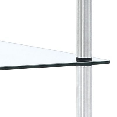 vidaXL 5-līmeņu plaukts, caurspīdīgs, 40x40x130 cm, rūdīts stikls