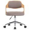 vidaXL biroja krēsls, grozāms, liekts koks, pelēkbrūns audums