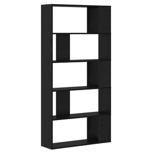 vidaXL Grāmatplaukts 80 x 24 x 159 cm Inženierijas koks Melns ozolkoks
