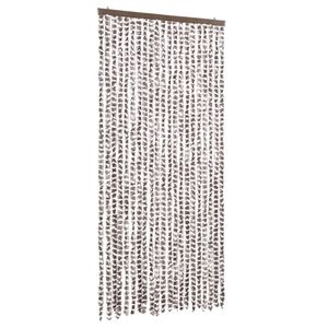 vidaXL kukaiņu aizkars, pelēkbrūns un balts, 90x200 cm, &scaron;enils
