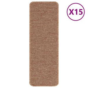 vidaXL Antislip kāpņu paklāji 15 pcs Dzeltena 60 x 25 cm PP