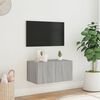 vidaXL TV skapītis ar LED lampiņām, pelēka ozola krāsa, 60x35x31 cm