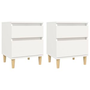 vidaXL naktsskapī&scaron;i, 2 gab., balti, 40x35x50 cm