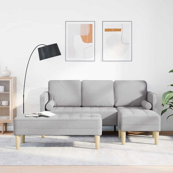 vidaXL Dīvānu komplekts ar spilvenu 2 pcs Mākoņu pelēka Poliesters