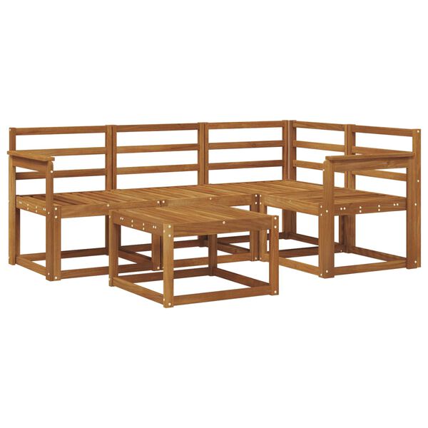 vidaXL Āra dīvānu komplekts 5 pcs Dabiska Cietā akācijas koks