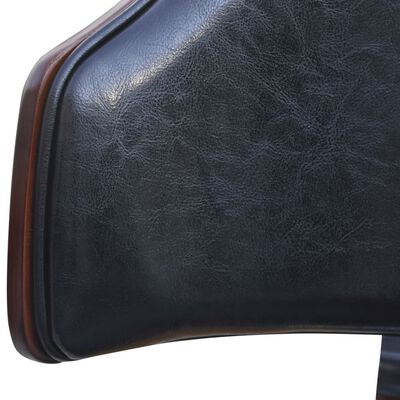 vidaXL bāra krēsli, 2 gab., liektas koksnes atzveltne, mākslīgā āda