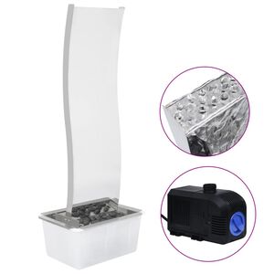 vidaXL dārza strūklaka ar sūkni, izliekta, nerūsējo&scaron;s tērauds, 130 cm