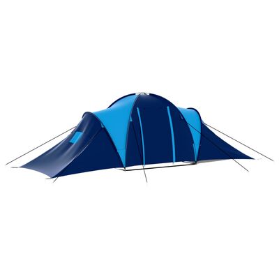 vidaXL deviņvietīga telts, tumši zila un zila, audums