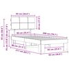 vidaXL Gultas rāmis ar polsterētu galvas balstu Pelēkbrūna 90 x 200 cm