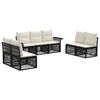 vidaXL Dārza dīvānu komplekts 7 gab. Melns poliratāns