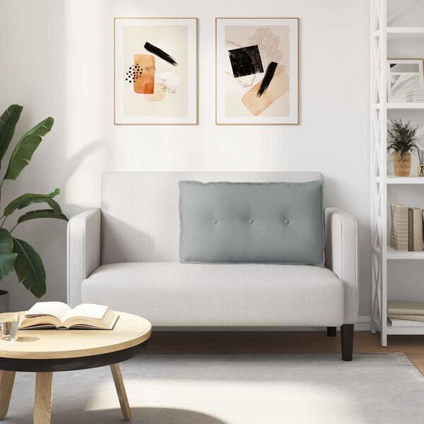 vidaXL Atpakaļ spilvens Gai&scaron;i pelēks 80 x 19 x 50 cm audums