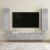 vidaXL TV skapītis, betona pelēks, 30,5x30x110 cm, inženierijas koks