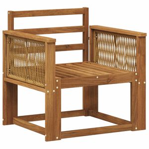 vidaXL Āra vidējā dīvāns Cietā akācijas koks Dabiska