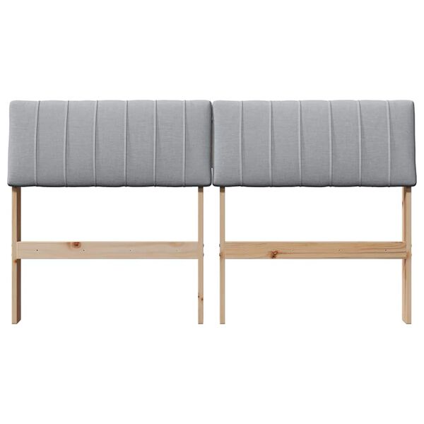 vidaXL Mīkstināts gultas galvgalis Gai&scaron;i pelēks 135 cm