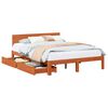 vidaXL Gultas rāmis ar galvas klāju 3 pcs Vaks brūns Cieta priede