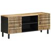 vidaXL TV skapītis melns 105x33,5x46 cm neapstrādāts mango masīvkoks