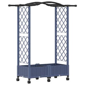 vidaXL Pacelta gulta ar treliem un jumtu Pelēka 124 x 40 x 129 cm PP