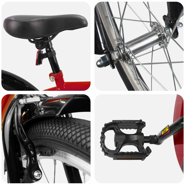 vidaXL Bērnu Velosipēds 18 Collas 5-7 gadiem Sarkana