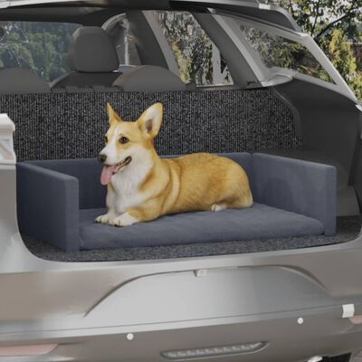 vidaXL suņu automašīnas bagāžnieks, pelēks, 110x70 cm, lina dizains