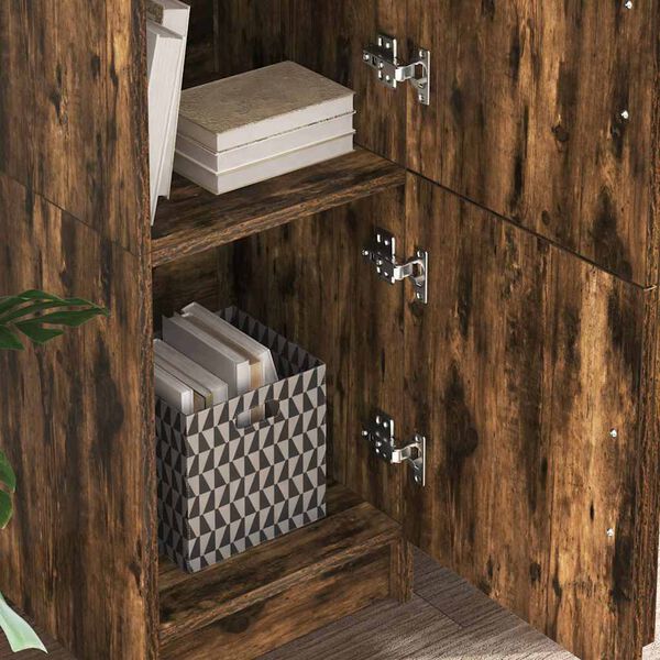 vidaXL Galds 2 pcs Dūmaka ozols