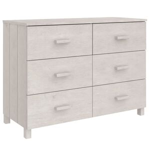 vidaXL kumode HAMAR, balta, 113x40x80 cm, priedes masīvkoks