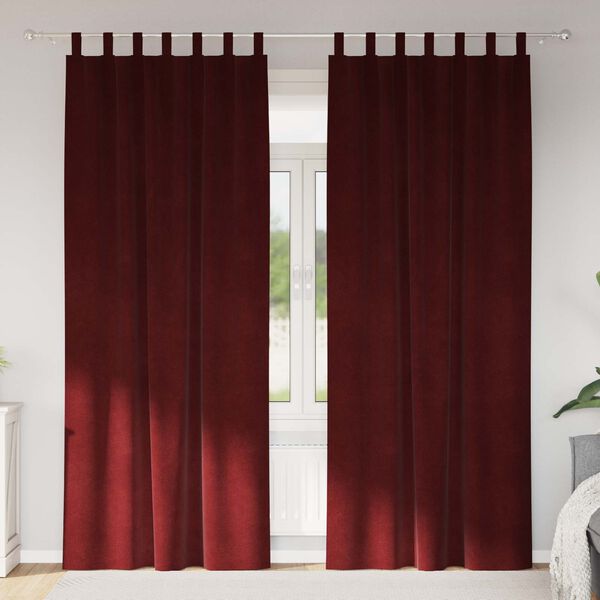 vidaXL Aptum&scaron;ojo&scaron;ie aizkari 2 pcs Vīna sarkans 140 x 245 cm Samts