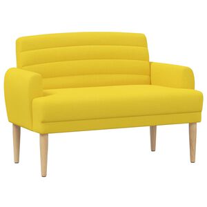 vidaXL Divvietīga mēbele ar pogu pūkām Gai&scaron;i dzeltena 116 x 67 x 80 cm