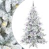 vidaXL Mākslīgā Saliekamā Ziemassvētku Egle su 300 LED Balts 210 cm