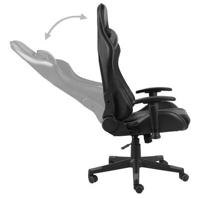 vidaXL datorspēļu krēsls, grozāms, pelēks, PVC