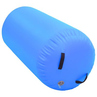 vidaXL piepūšams vingrošanas rullis ar pumpi, 120x90 cm, zils PVC