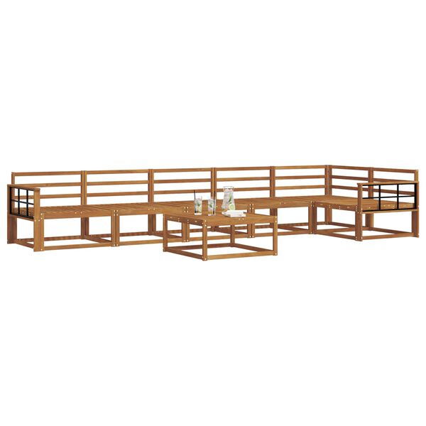 vidaXL Āra dīvānu komplekts 7 pcs Dabiska Cietā akācijas koks